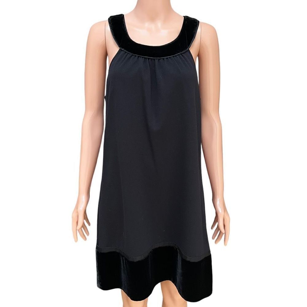 BCBGMaxAzria shift dress with velvet and silk trim and pockets size M